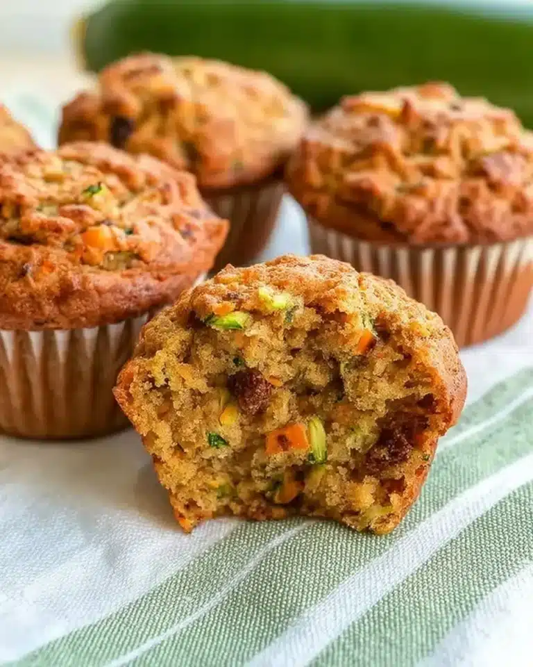 Freshly baked Carrot Zucchini Muffins on a cooling rack