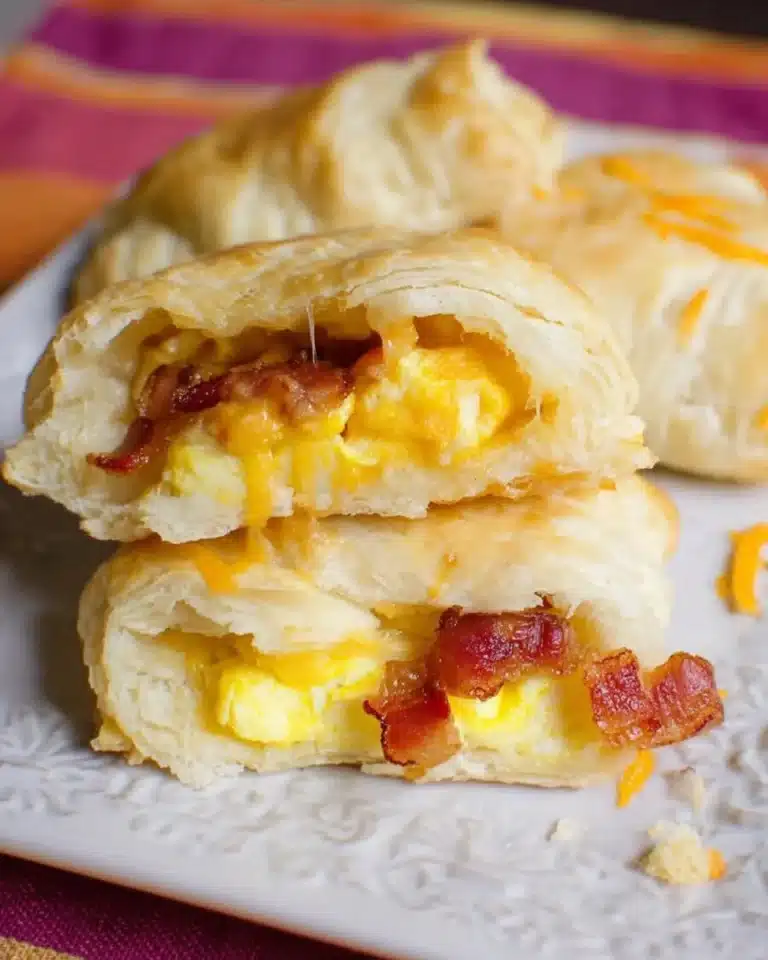 Cheesy Egg and Bacon Breakfast Pockets