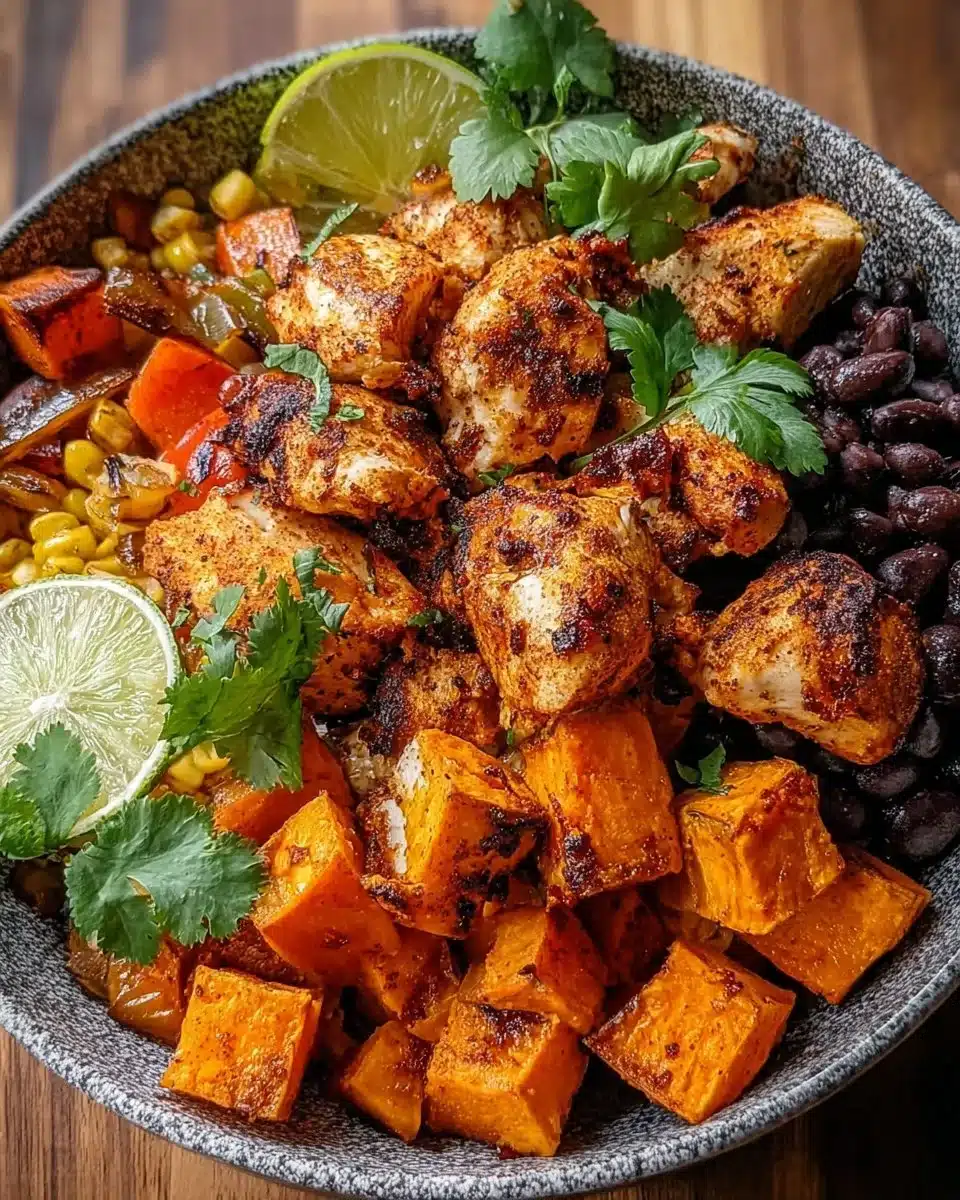 Chicken and Roasted Sweet Potato Bowl
