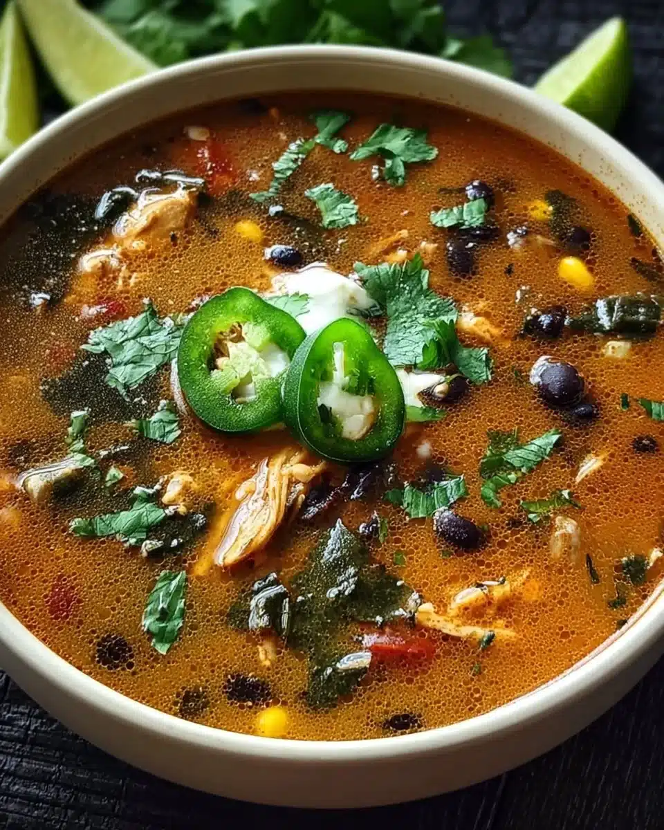 Chicken Poblano and Black Bean Soup