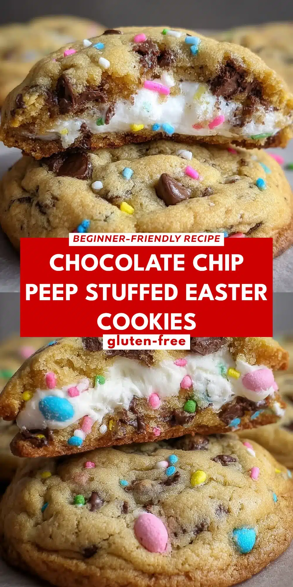 Chocolate Chip Peep Stuffed Easter Cookies