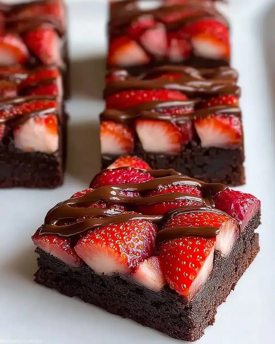 Chocolate Covered Strawberry Brownies