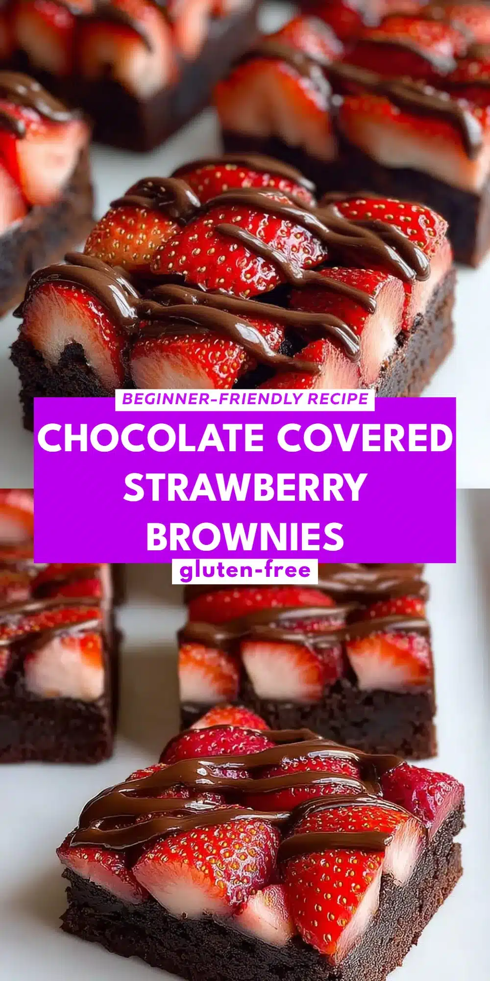 Chocolate Covered Strawberry Brownies