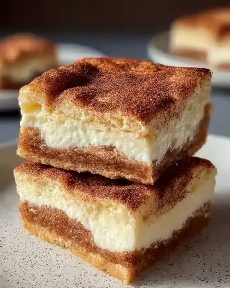 Delicious Churro Cheesecake Bars with creamy filling and churro crust