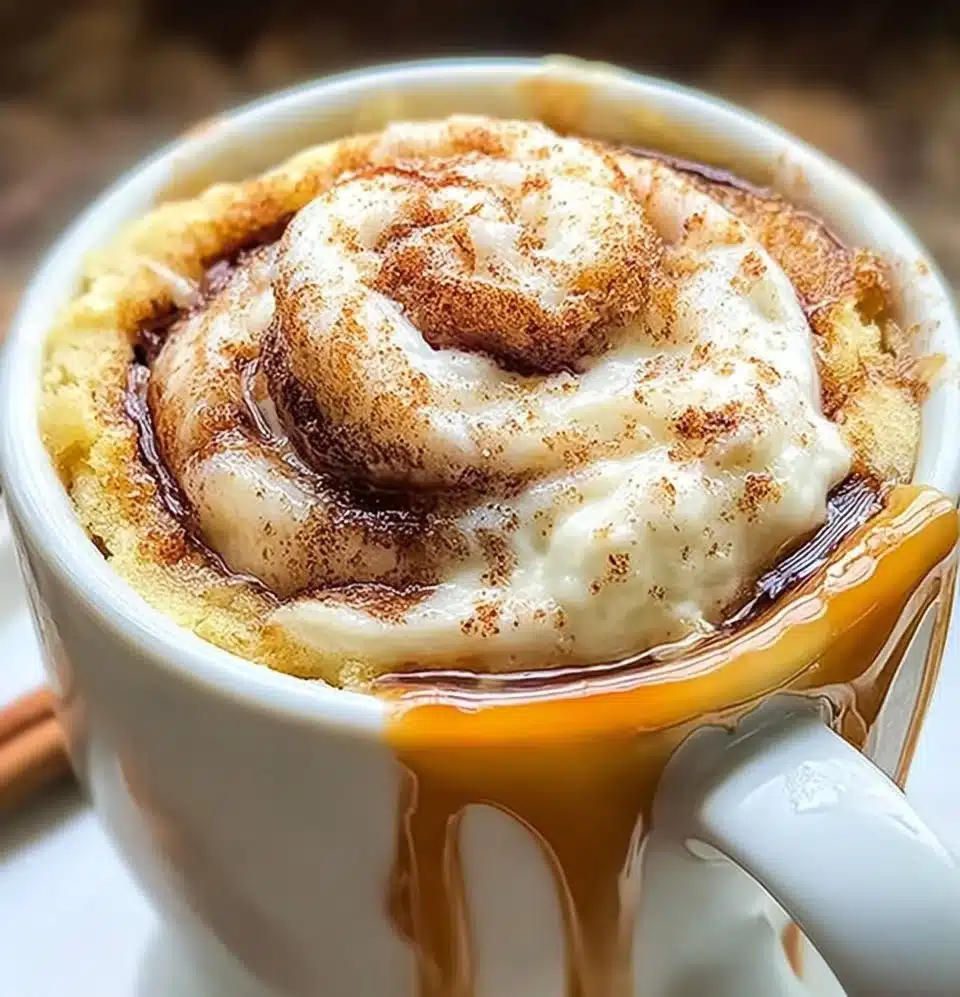 Cottage Cheese Cinnamon Roll Mug Cake
