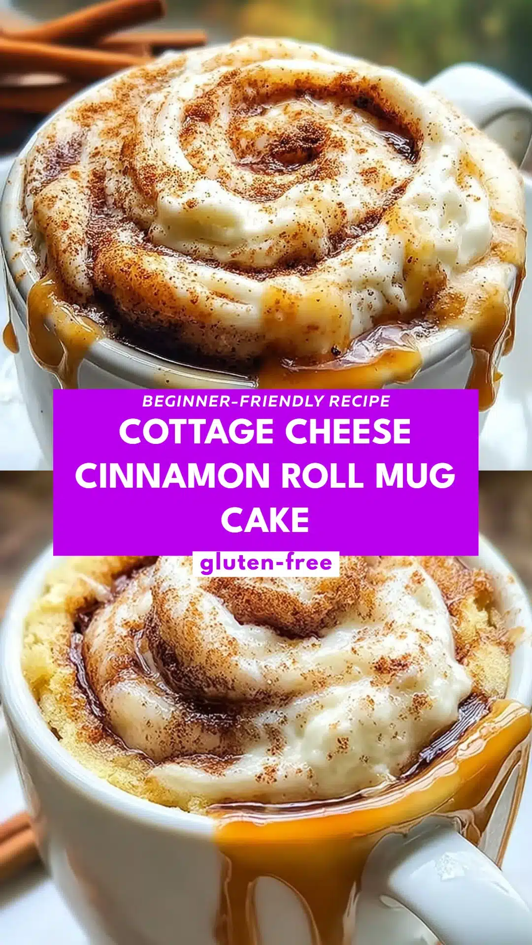 Cottage Cheese Cinnamon Roll Mug Cake