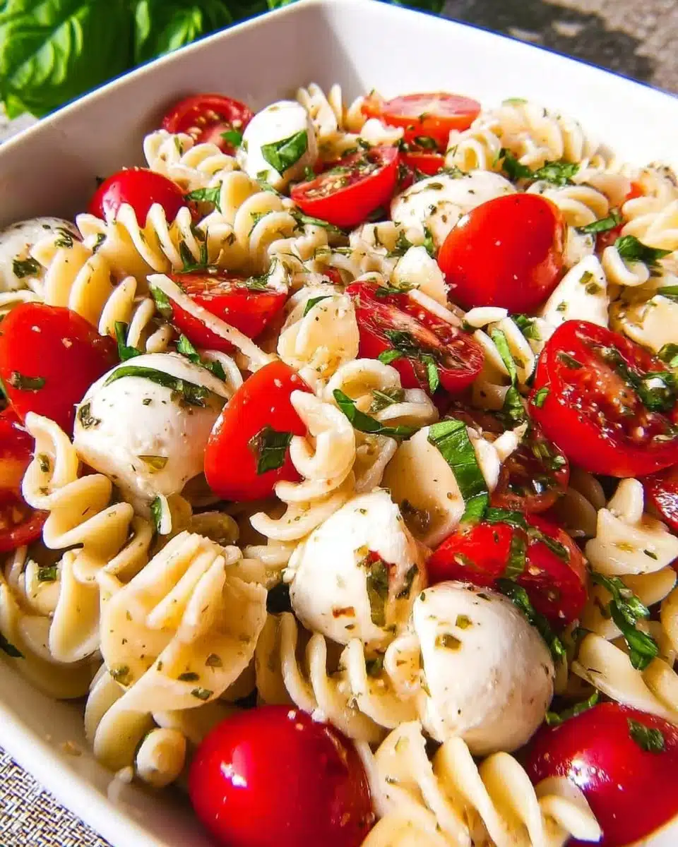 Creamy Caprese Pasta Salad