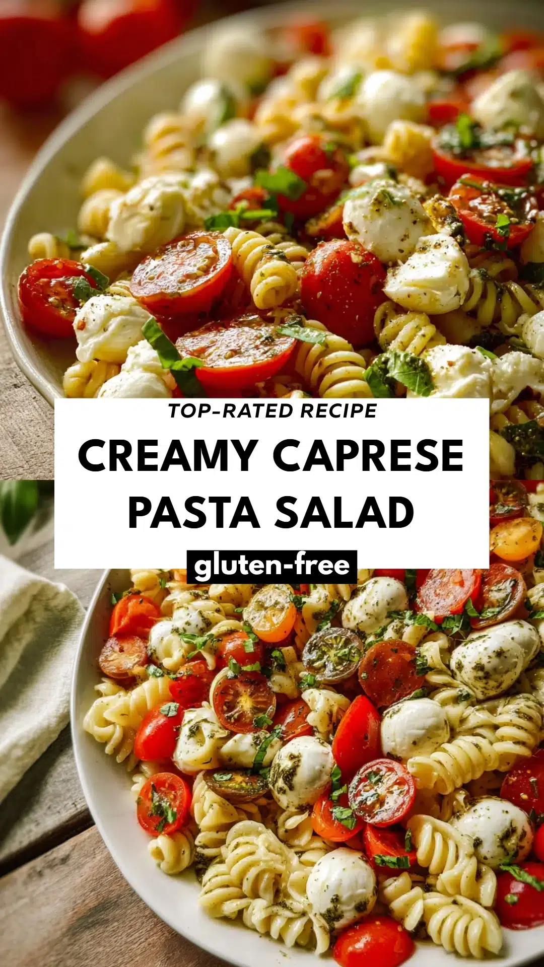 Creamy Caprese Pasta Salad