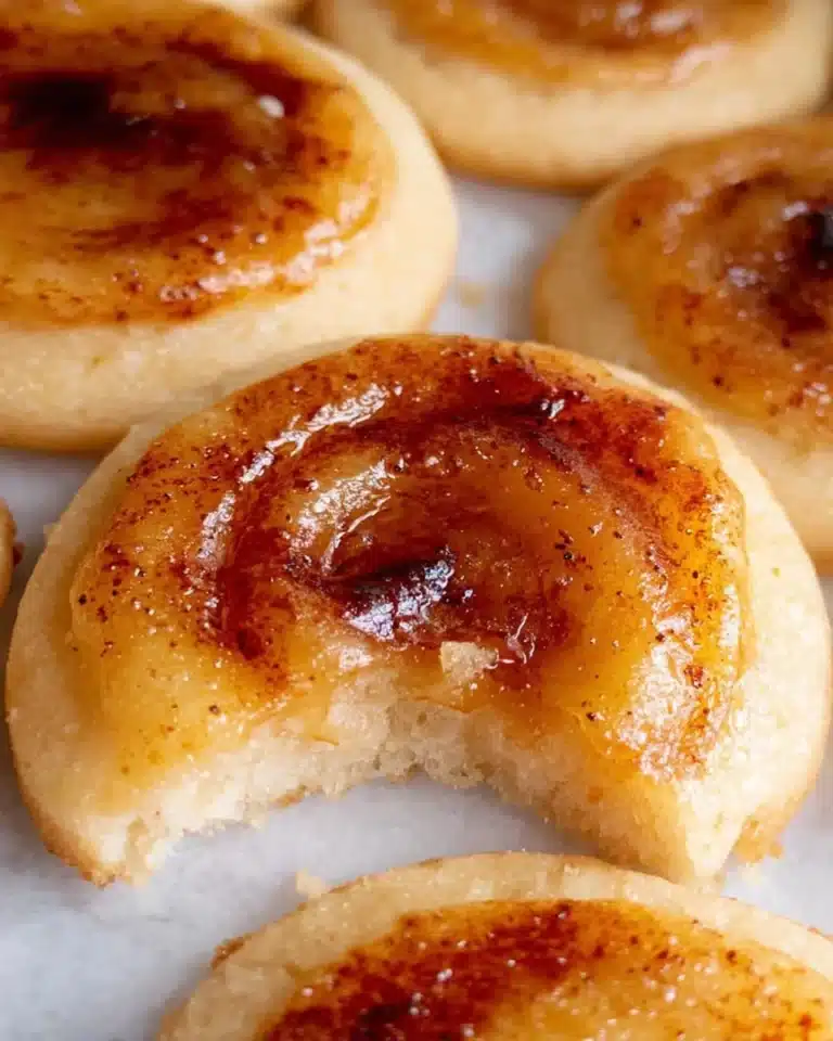 Delicious crème brûlée cookies topped with caramelized sugar crust.