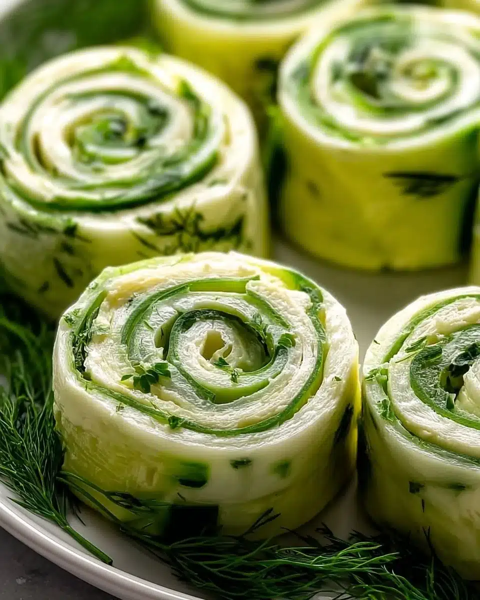 Cucumber dill pinwheels served as a delightful appetizer.