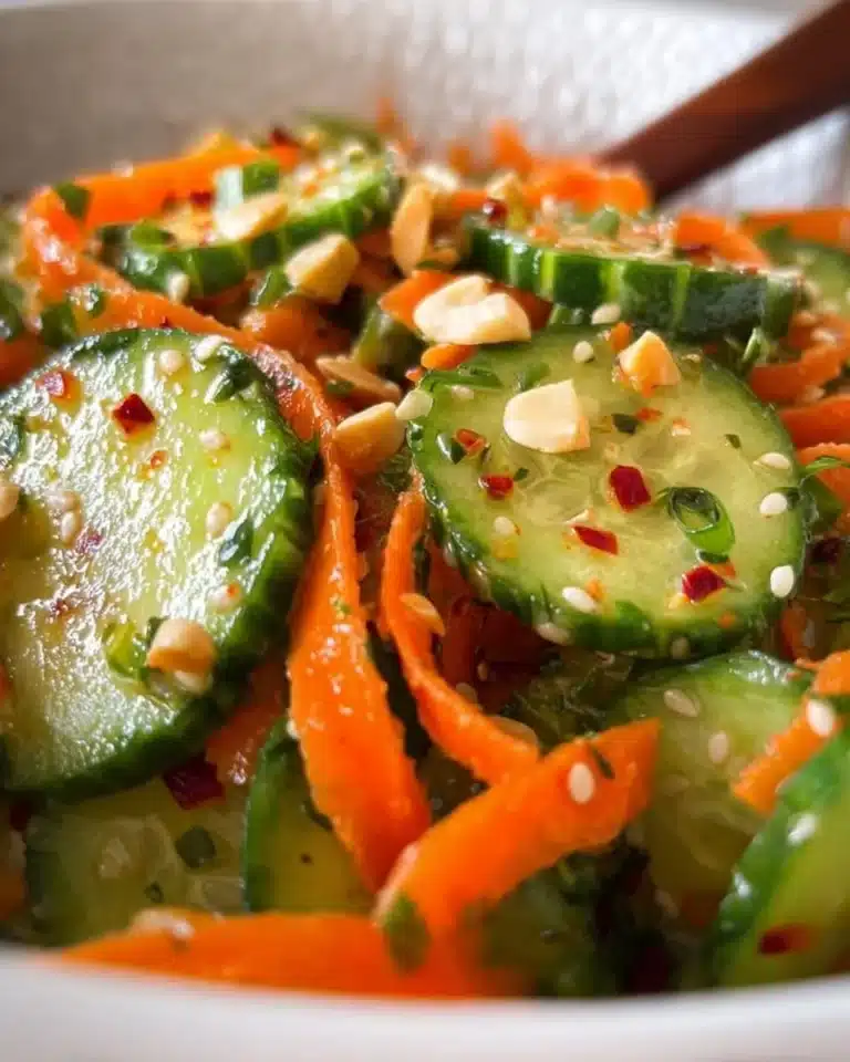 Fresh Cucumber Carrot Salad with vibrant colors and healthy ingredients.
