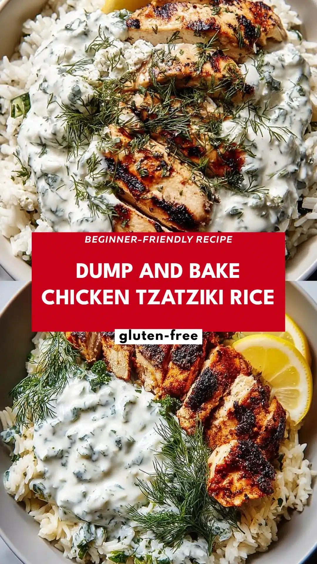 Dump And Bake Chicken Tzatziki Rice