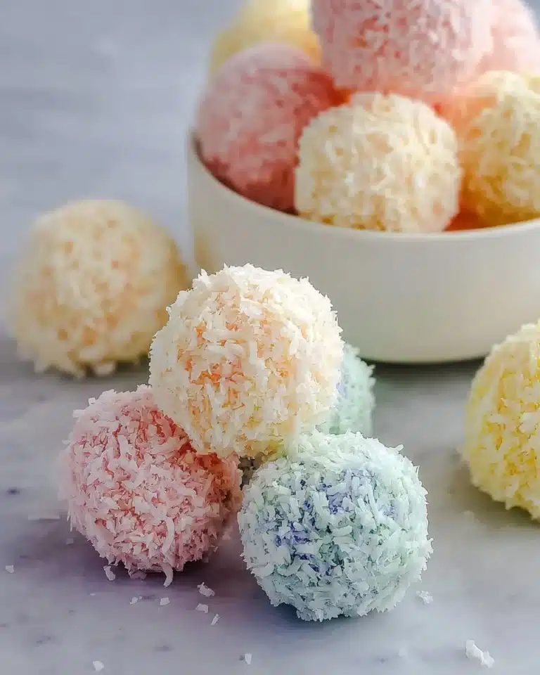 Easter Bunny Coconut Tails decorated for Easter celebration