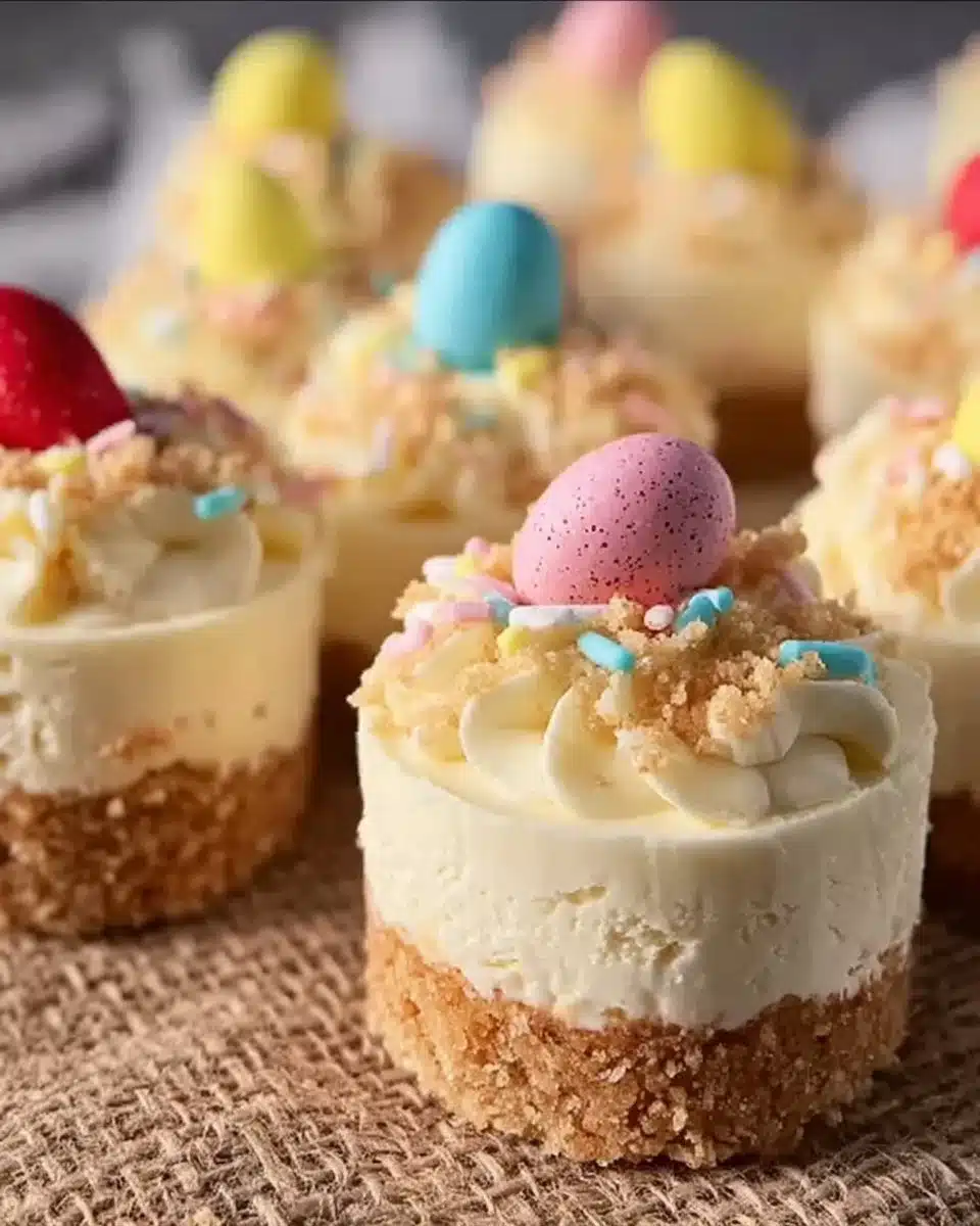 Easter No Bake Mini Cheesecakes
