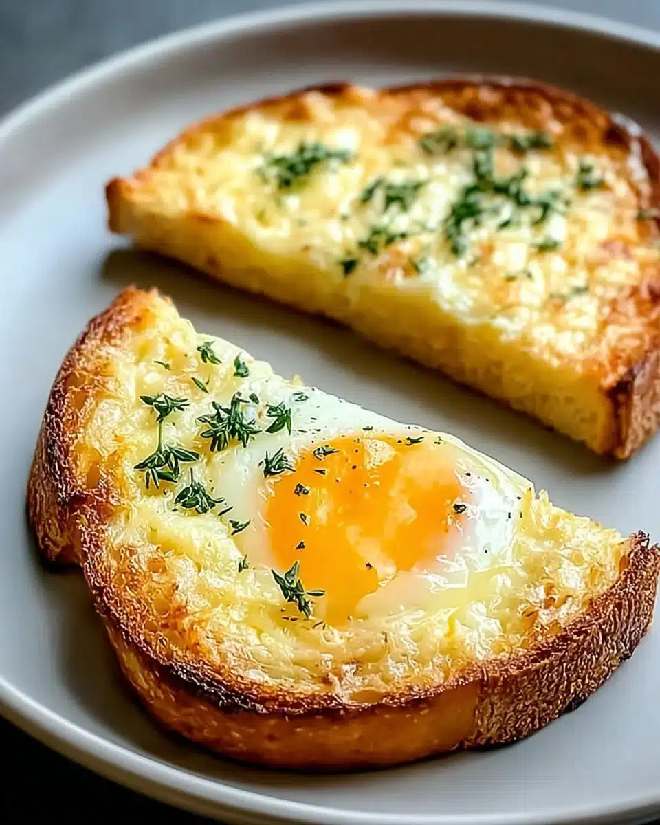 Delicious Egg and Cheese Toasts topped with herbs and spices