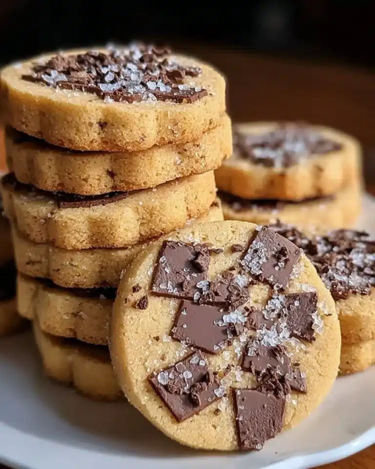 Delicious espresso shortbread cookies arranged on a plate.