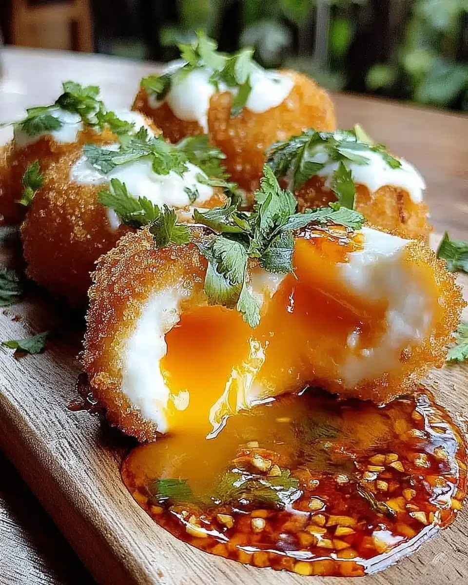 Crispy Fried Burrata served with a flavorful spicy sauce