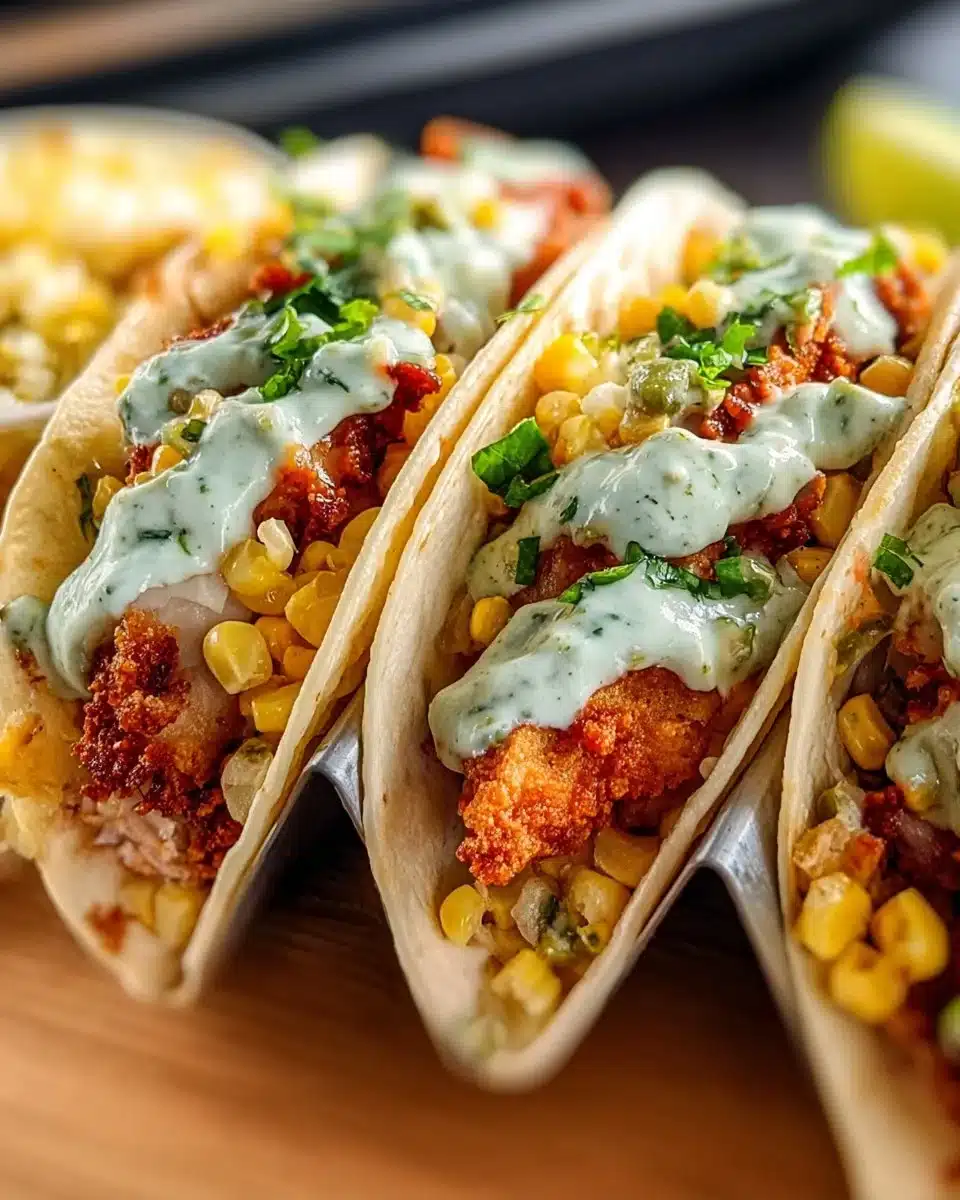Fried Chicken Street Corn Tacos