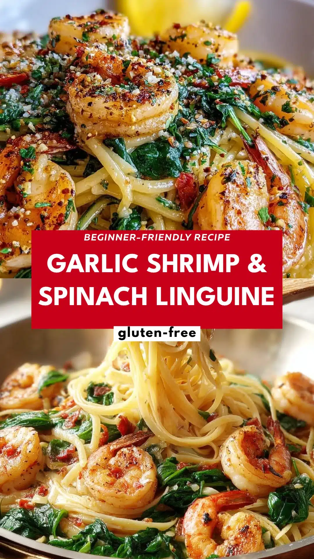 Garlic Shrimp & Spinach Linguine