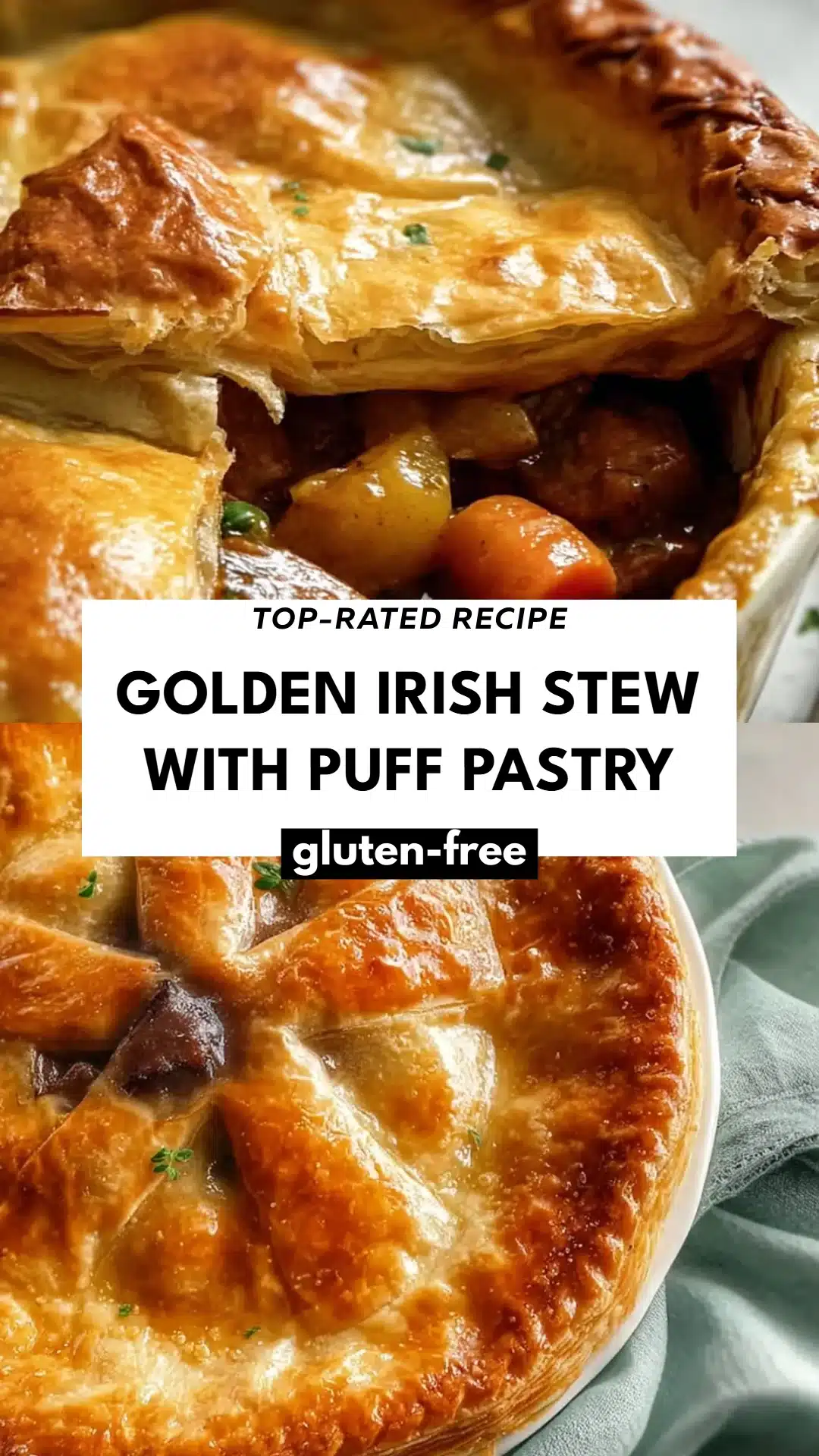 Golden Irish Stew with Puff Pastry