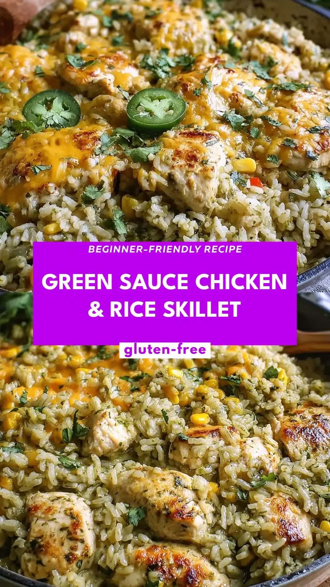 Green Sauce Chicken & Rice Skillet