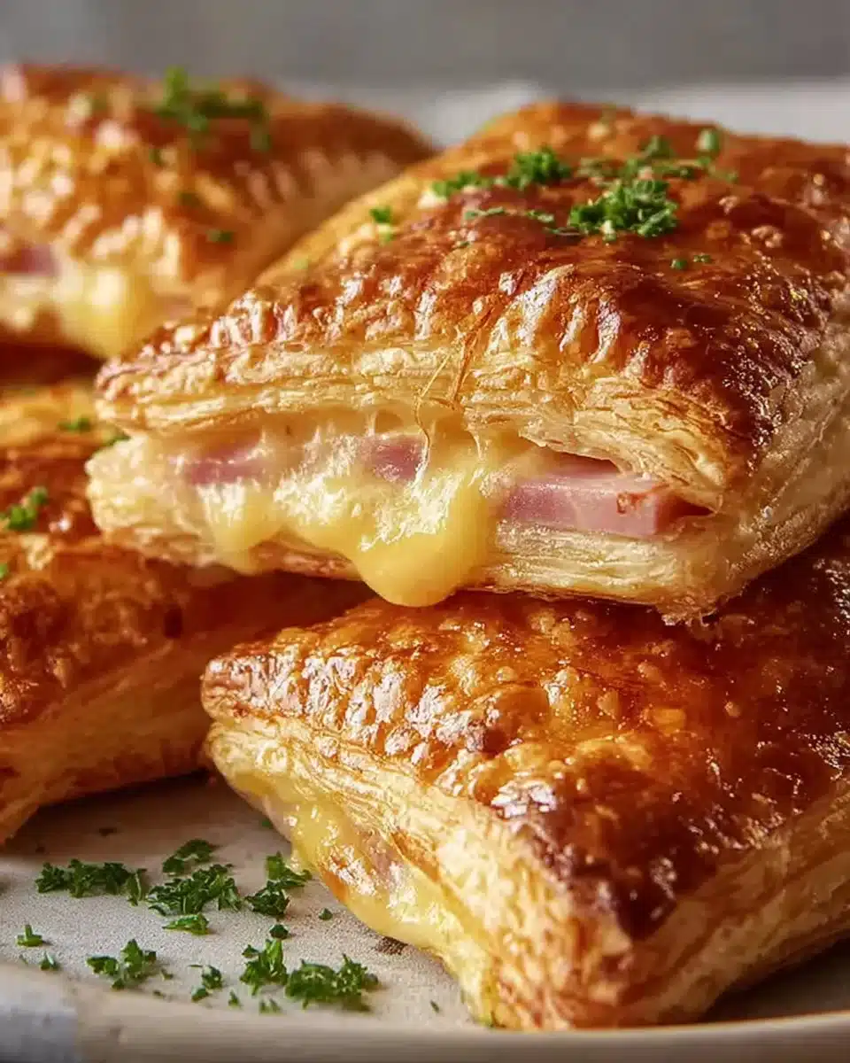 Ham and Cheese Puff Pastry Pockets