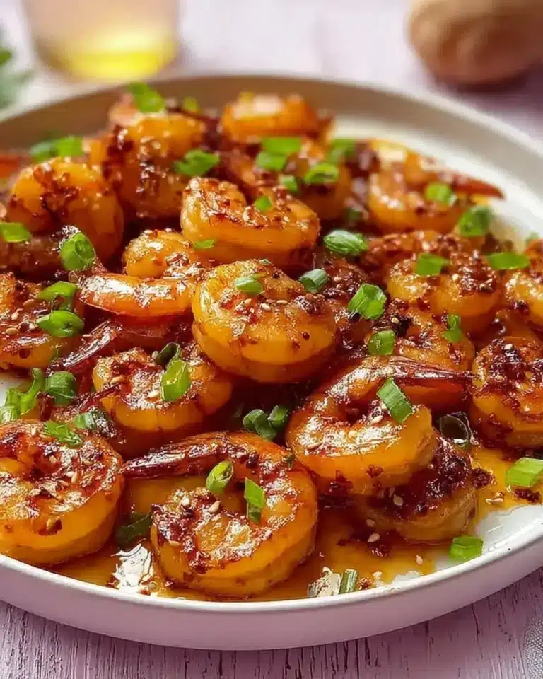 Delicious honey garlic shrimp served on a plate