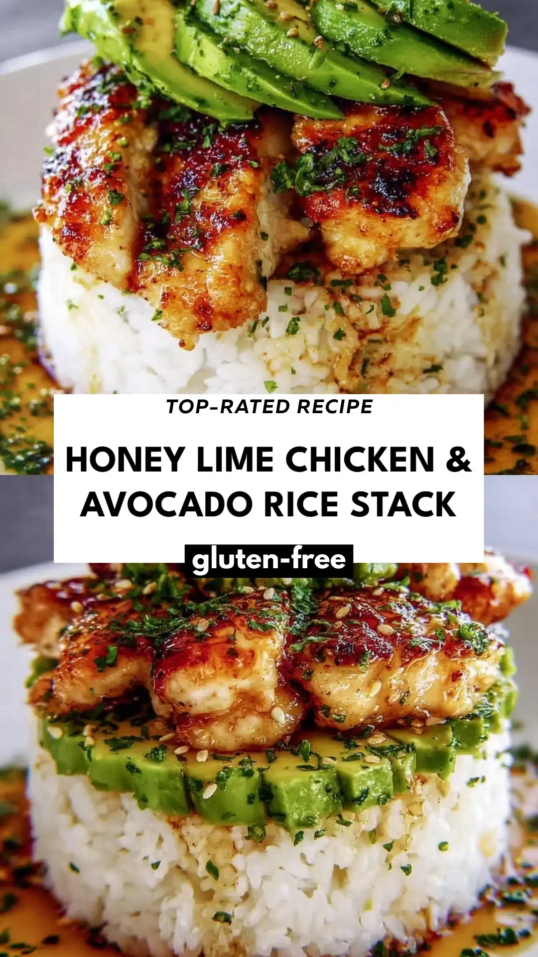 Honey Lime Chicken & Avocado Rice Stack