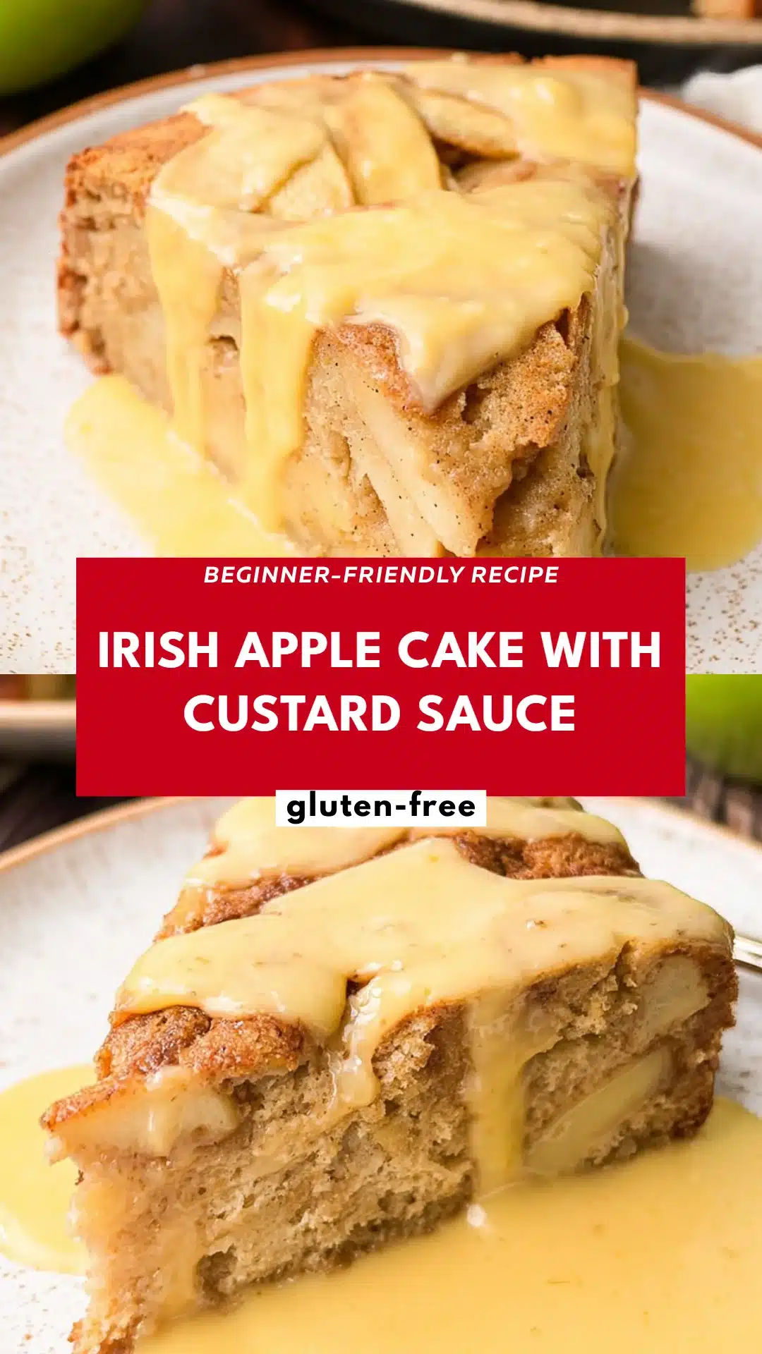 Irish Apple Cake with Custard Sauce