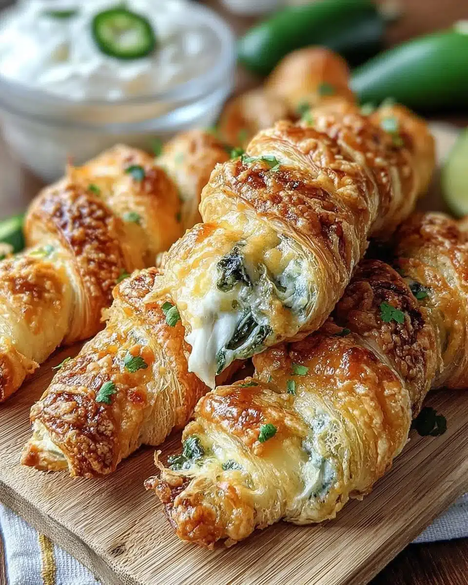 Jalapeno Popper Twists served on a platter with dipping sauce.
