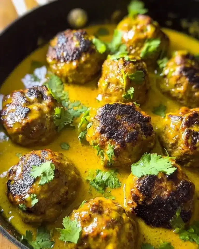 Delicious jerk chicken meatballs served with fresh herbs and spices