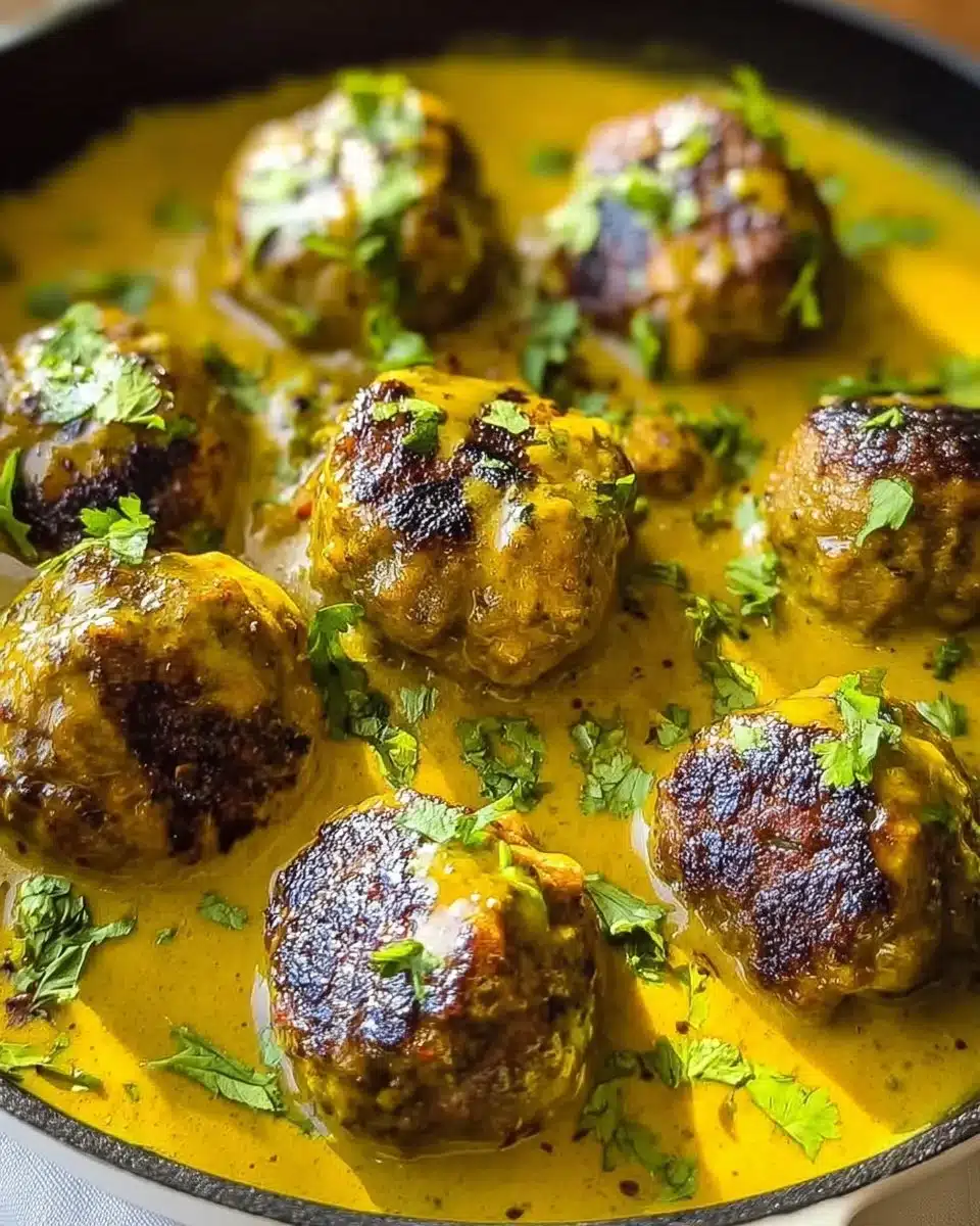 Jerk Chicken Meatballs with Coconut Curry Sauce