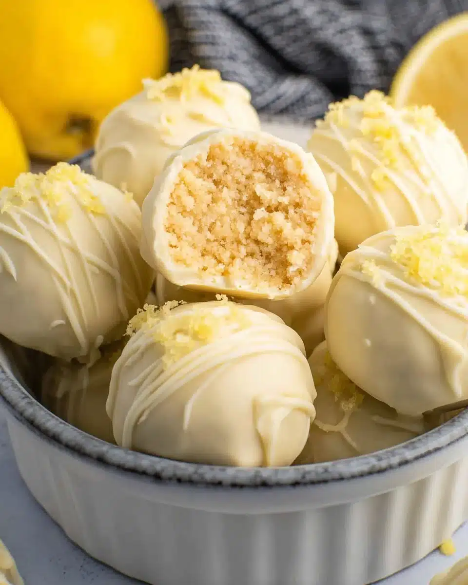 Lemon cheesecake balls topped with zest for a flavorful dessert experience