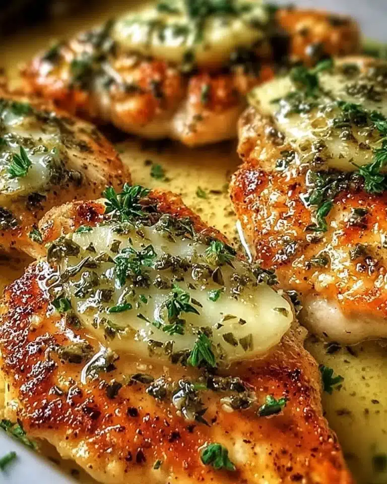 Delicious Lemon Chicken Romano dish served with herbs and lemon slices