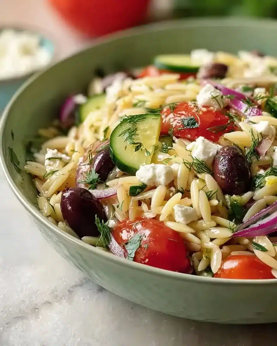 Juicy Mediterranean Orzo Pasta Salad