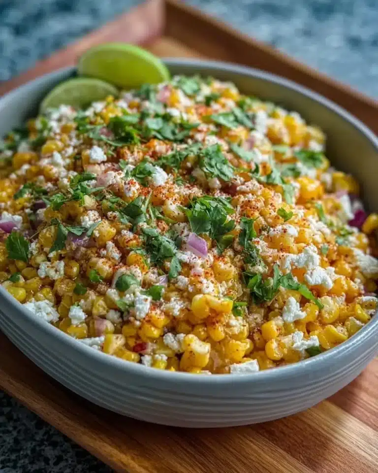 Delicious Mexican Street Corn Salad with fresh ingredients and vibrant flavors.