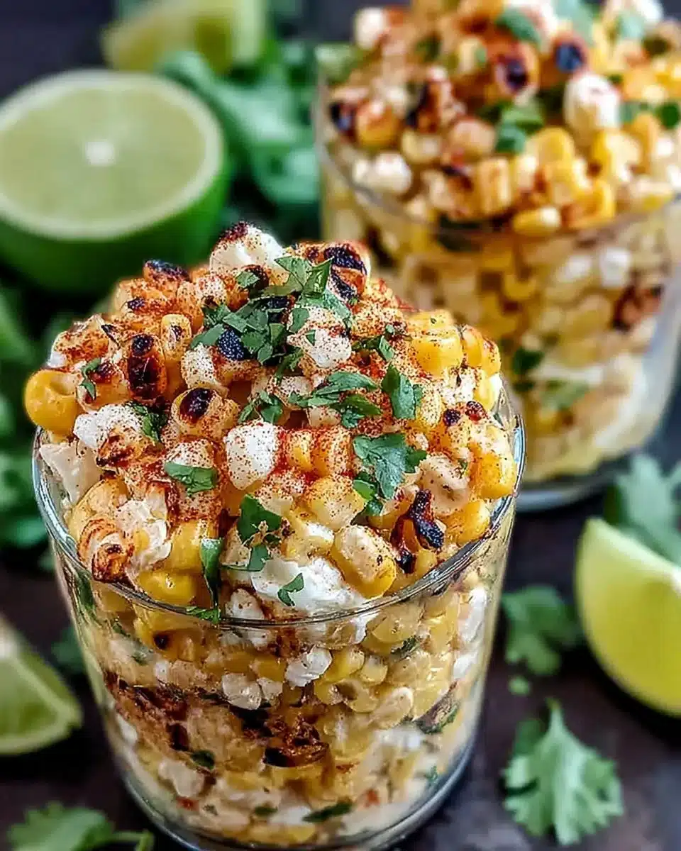 Delicious Mexican street corn salad cups served in small bowls