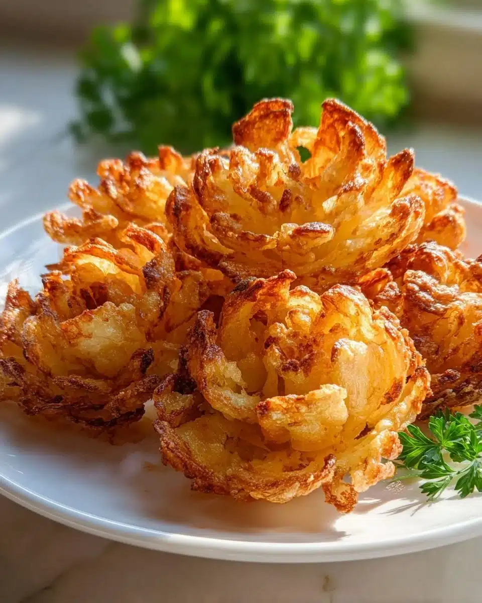 Delicious mini blooming onions served as a tasty appetizer