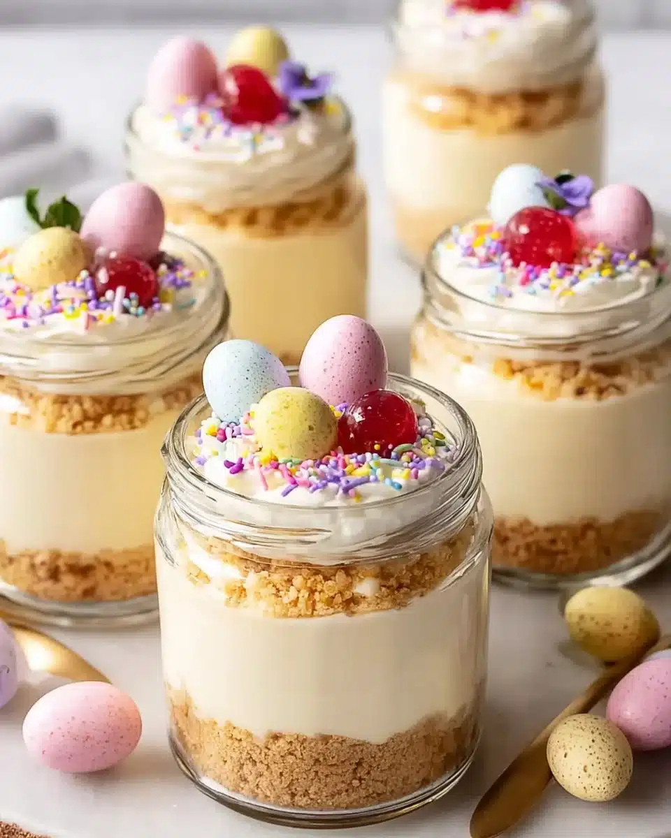 Mini Easter Cheesecake Jars