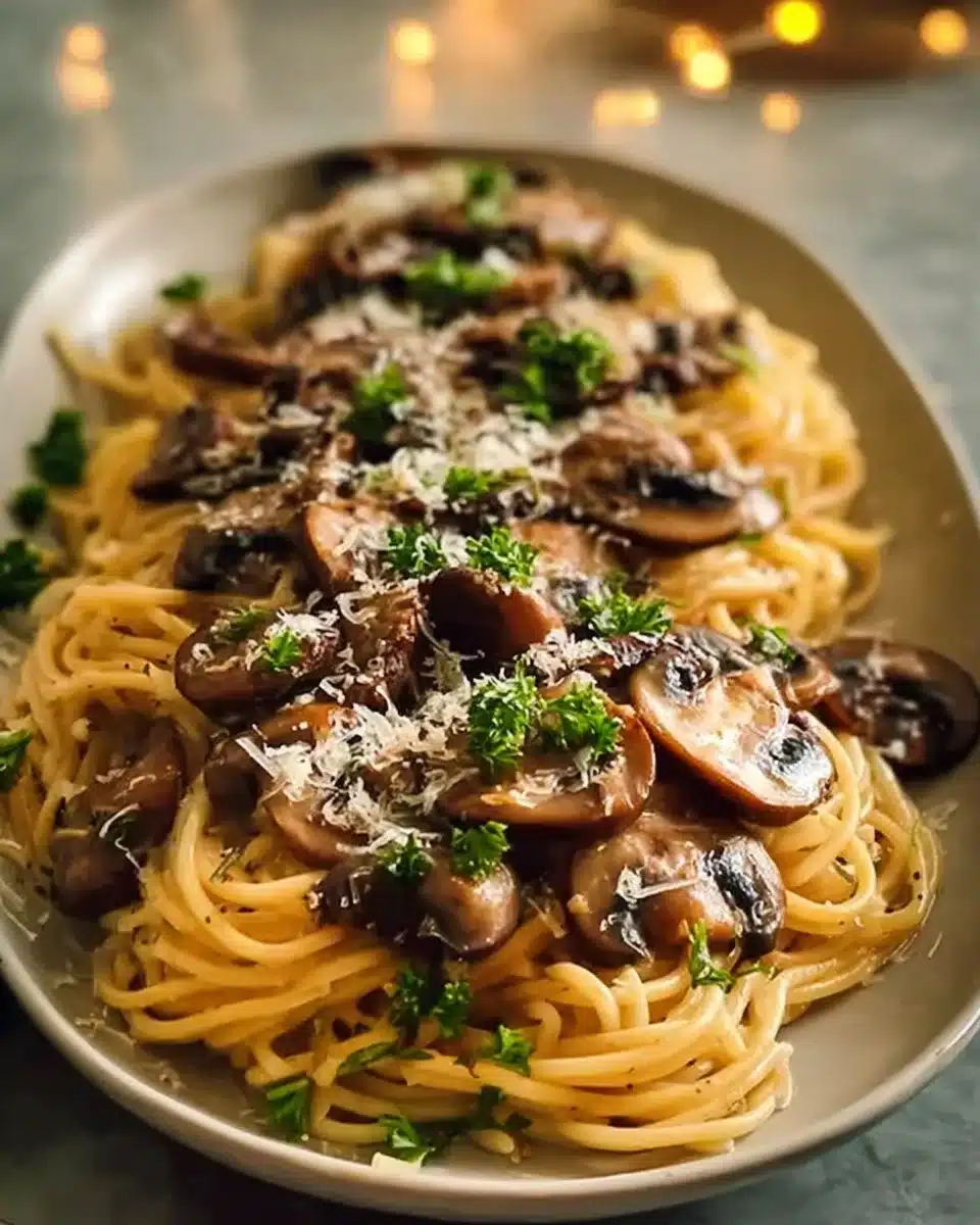 Mushroom Pasta Garlic Olive Oil