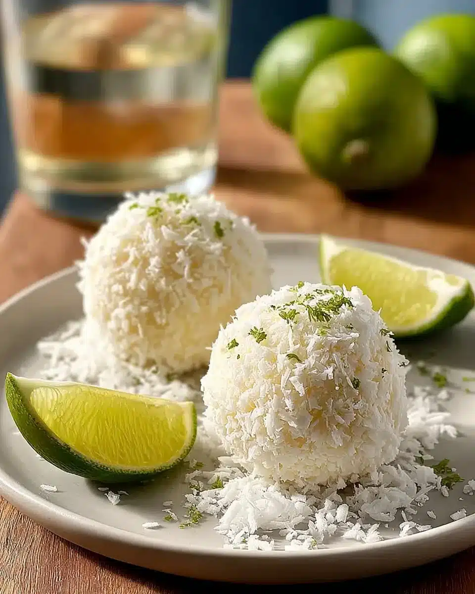 Delicious no-bake margarita balls dessert recipe with lime and tequila flavor