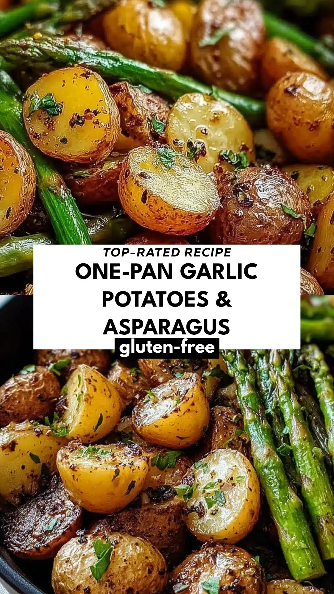 One-Pan Garlic Potatoes & Asparagus