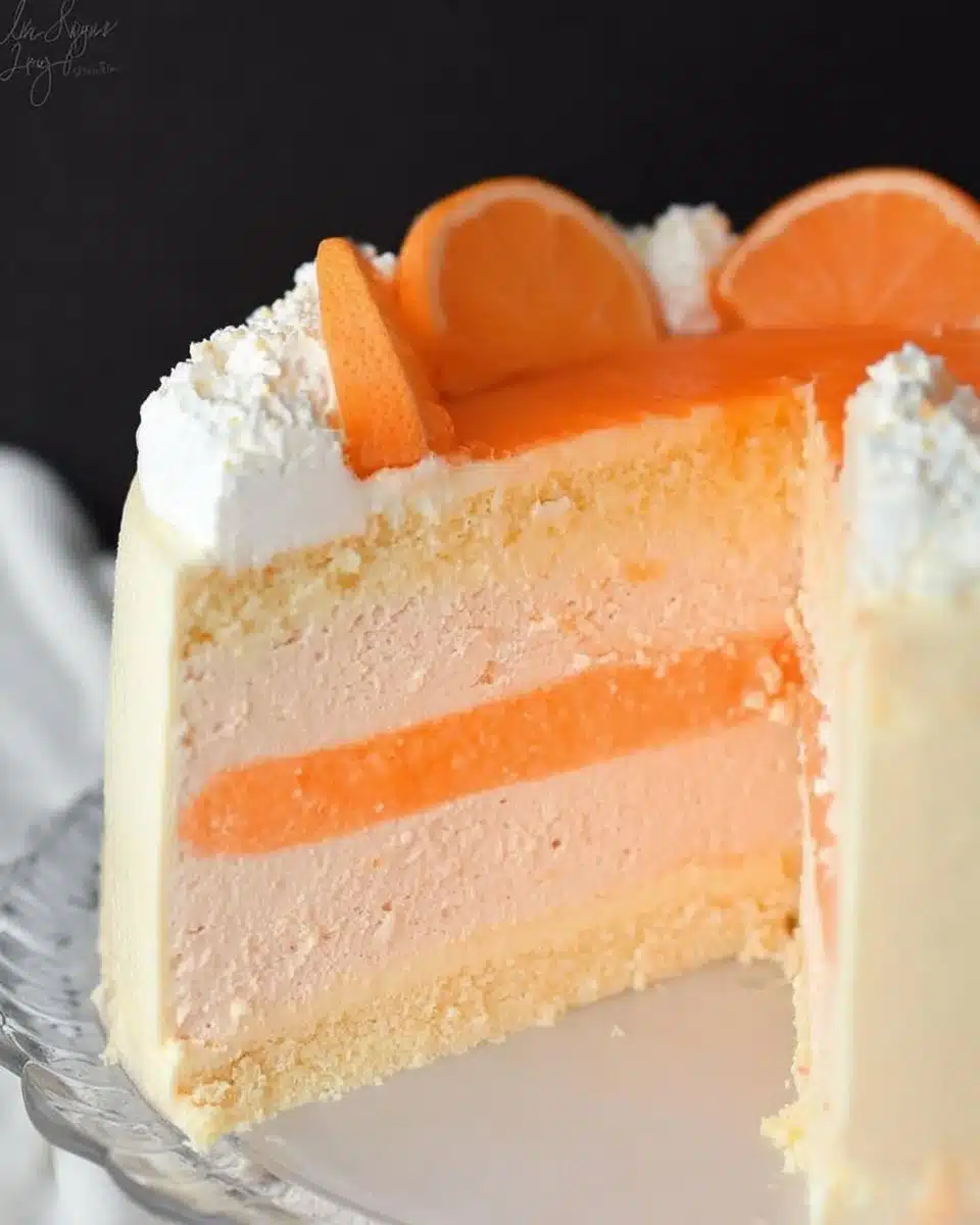 Orange Creamsicle Ice Cream Cake