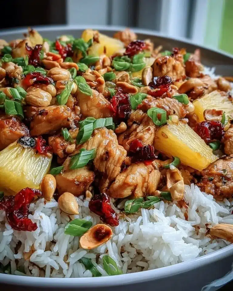 Delicious Pineapple Chicken and Rice dish with vibrant colors and fresh ingredients.