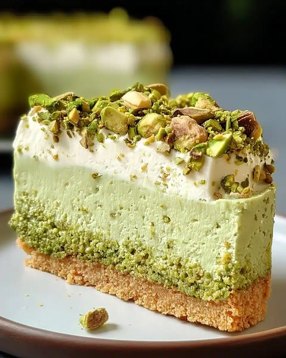 No Bake Pistachio Cheesecake