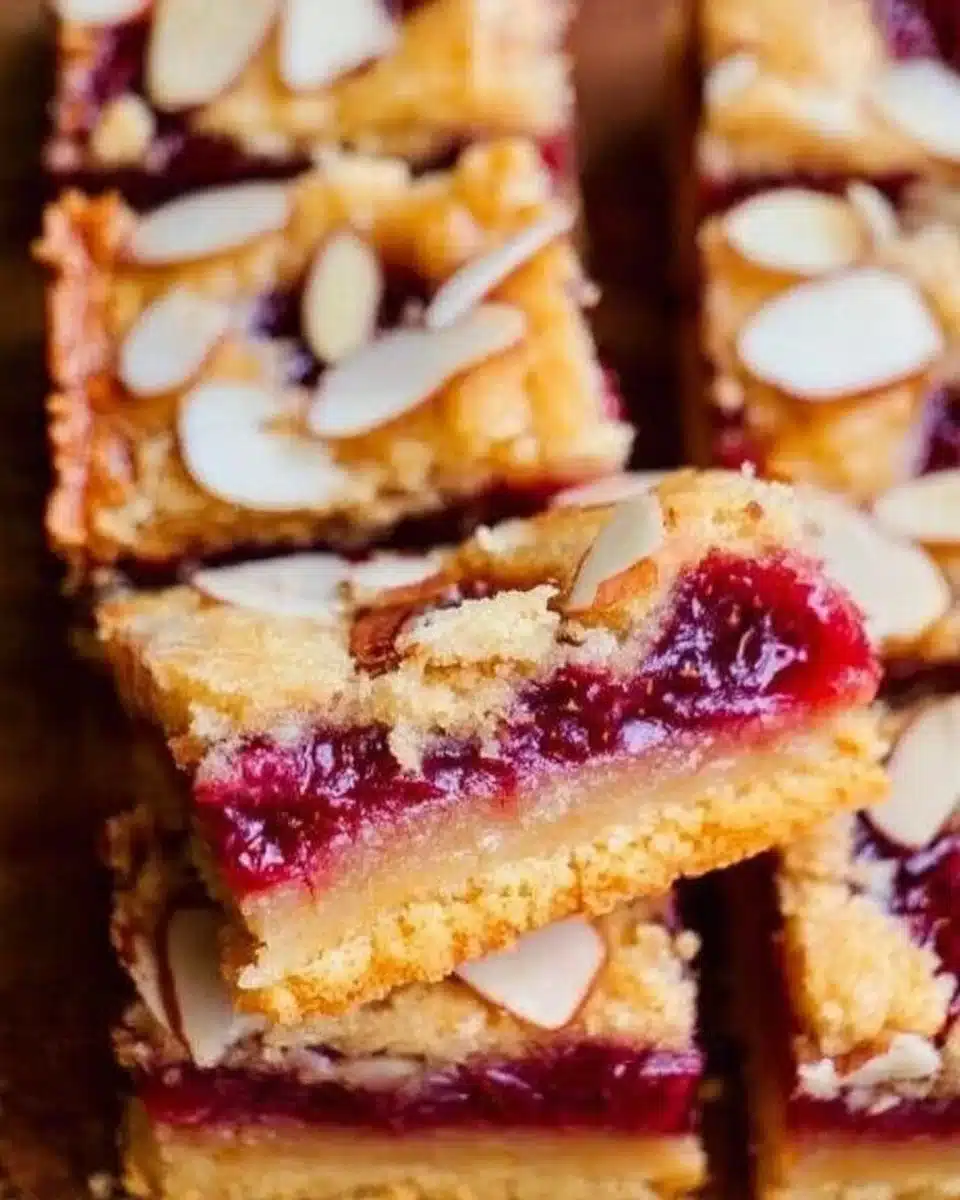 Raspberry Almond Shortbread Bars