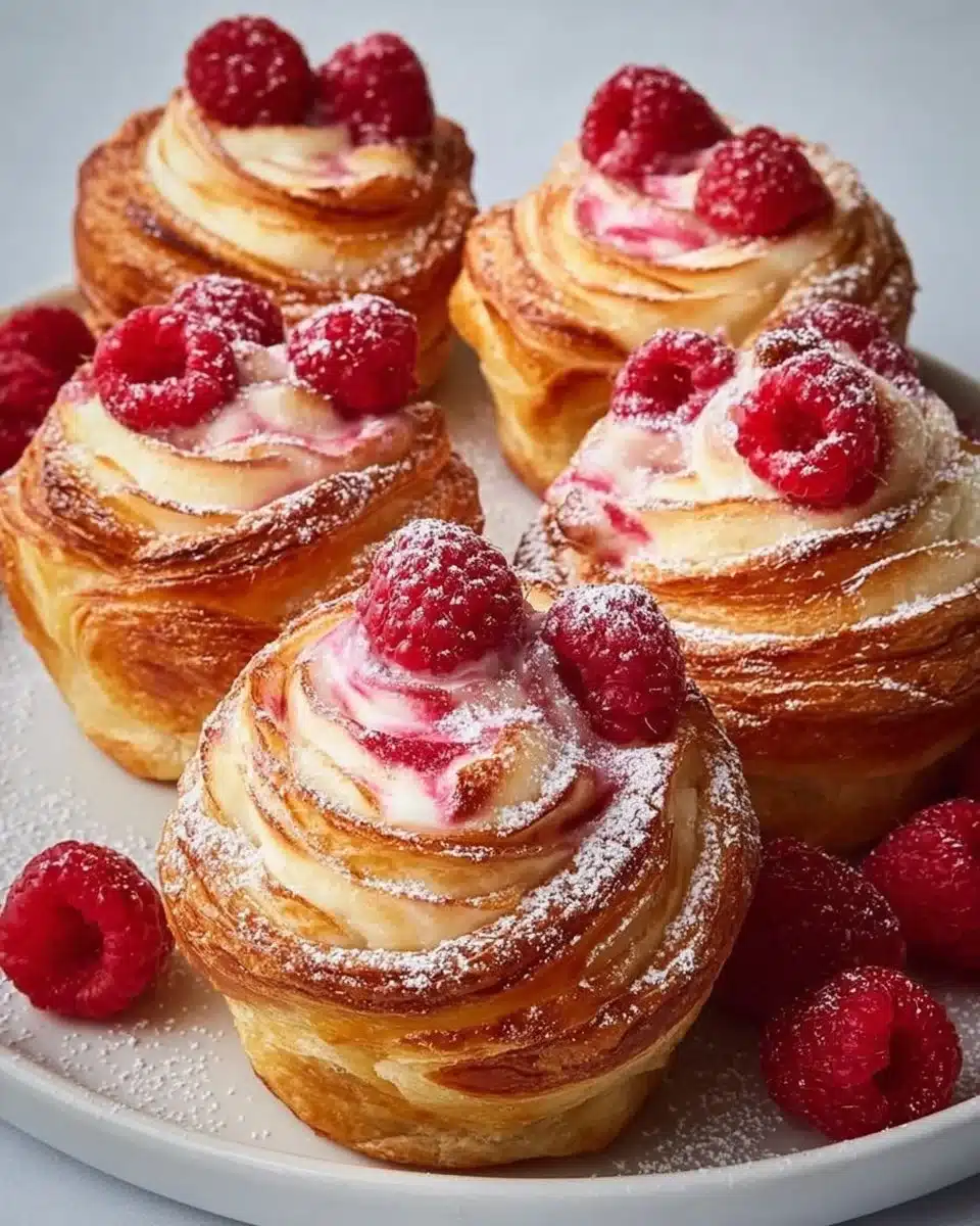 Irresistible Raspberry Cream Cheese Cruffins