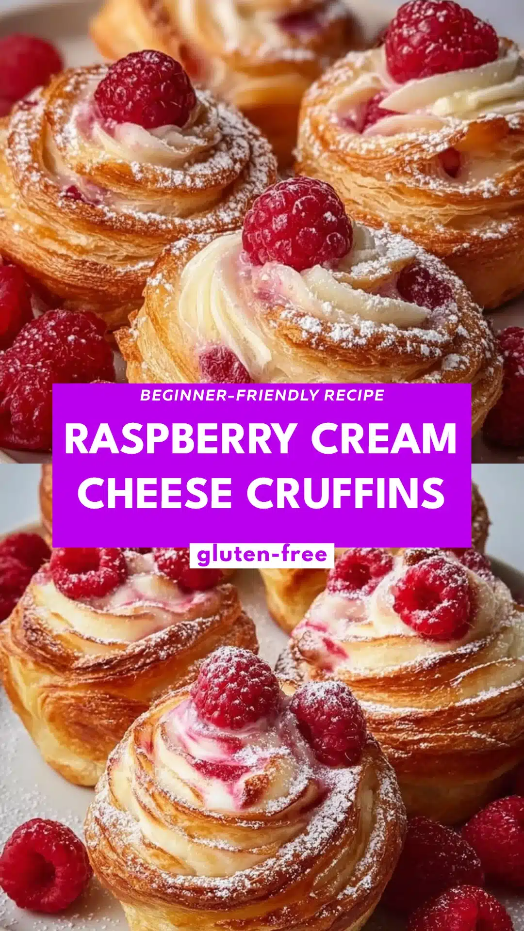 Raspberry Cream Cheese Cruffins