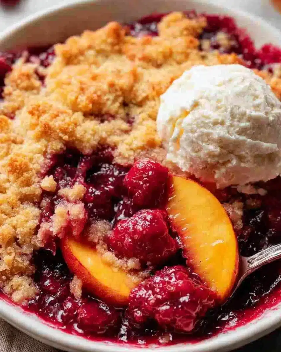Raspberry Peach Cobbler