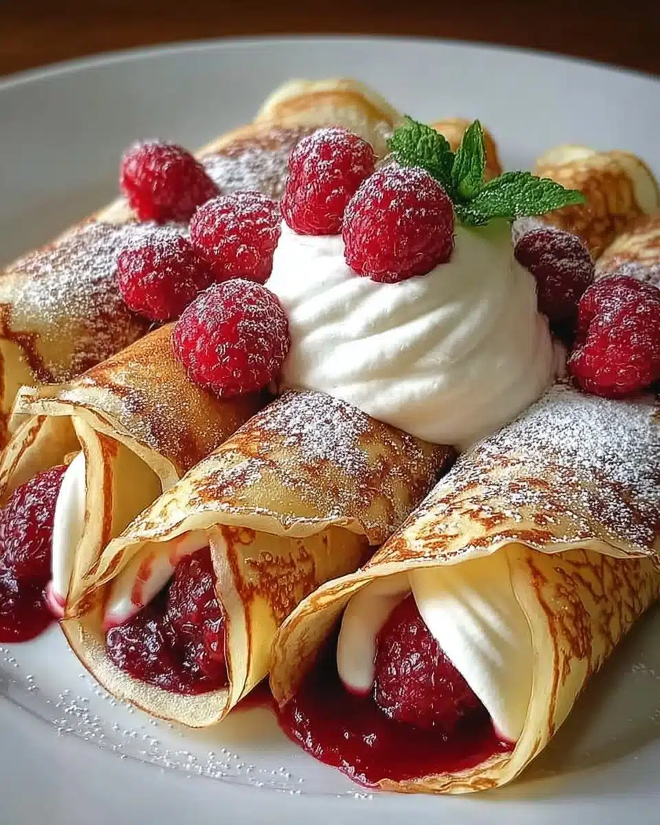 Raspberry Vanilla Cream Crepes